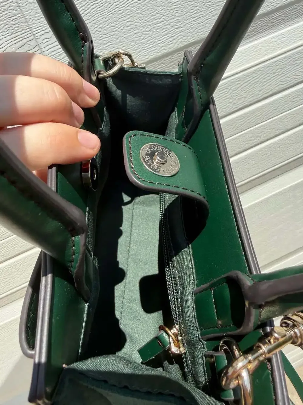 Liz Claiborne Forest Green Structured Mini Satchel